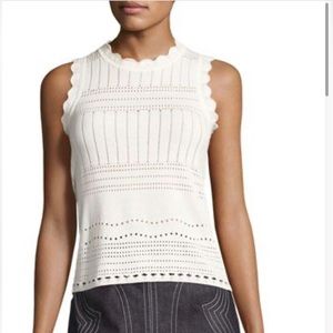 Derek Lam 10 Crosby Cream Pointelle Sweater Sz Small